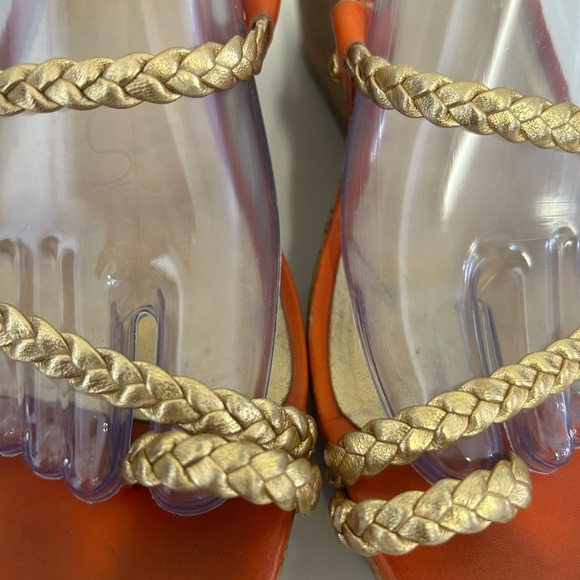 Kate Spade Women's Orange and Gold Bali Wedges Size 9 - Picture 12 of 14